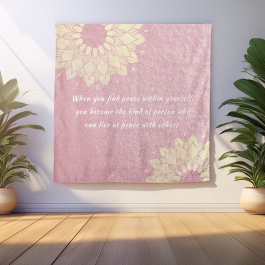 Yoga Meditation Instrucor Rose Gold Mandala Quote Wandkleed