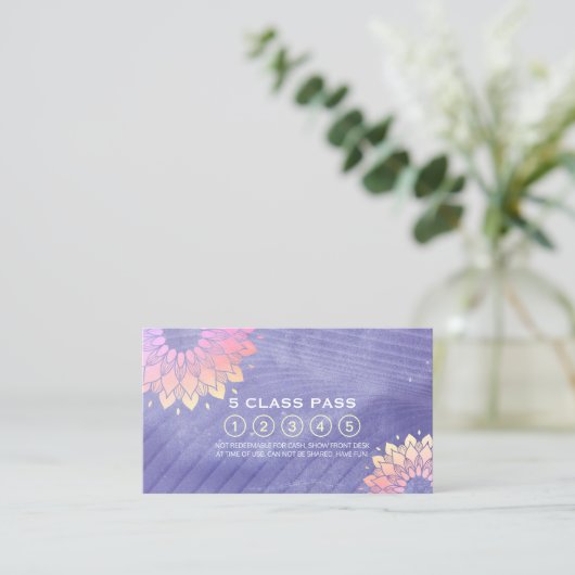 Yoga Meditation Instructeur 5 Klasse Nummer paspoo Klantenkaartje (Staand voorkant)