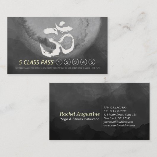 Yoga Meditation Instructeur 5 Klasse Pass Loyalty (Voorkant / Achterkant)