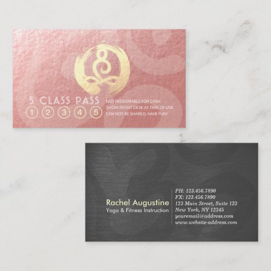 Yoga Meditation Instructeur 5 Klasse Pass OM Loyal Klantenkaartje (Voorkant / Achterkant)