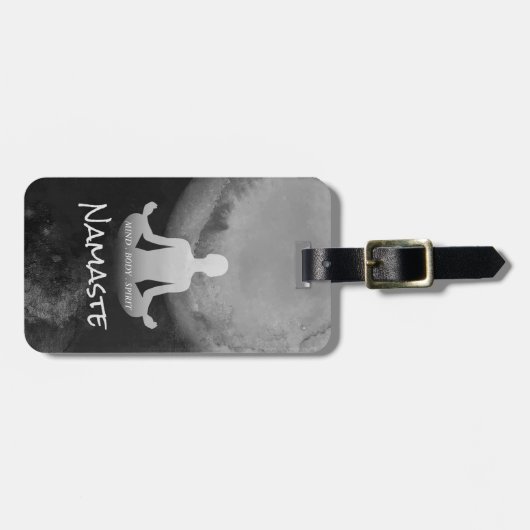 Yoga Meditation Instructeur Sukhasana Pose Zen Sig Bagagelabel (Voorkant horizontaal)