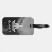 Yoga Meditation Instructeur Sukhasana Pose Zen Sig Bagagelabel (Achterkant horizontaal)