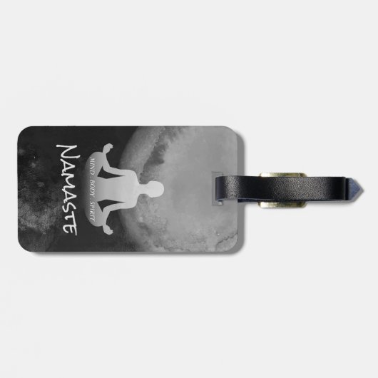 Yoga Meditation Instructeur Sukhasana Pose Zen Sig Bagagelabel (Achterkant horizontaal)