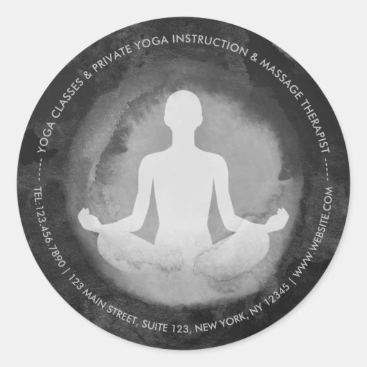 Yoga Meditation Instructeur Sukhasana Pose Zen Sig Ronde Sticker (Voorkant)