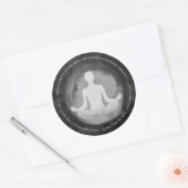 Yoga Meditation Instructeur Sukhasana Pose Zen Sig Ronde Sticker (Envelop)