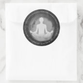 Yoga Meditation Instructeur Sukhasana Pose Zen Sig Ronde Sticker (Tas)