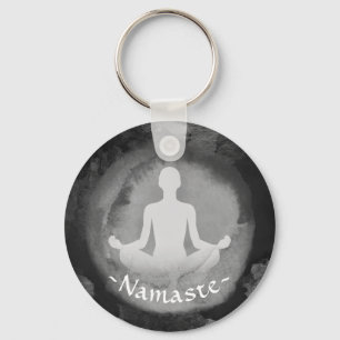 Yoga Meditation Instructeur Sukhasana Pose Zen Sig Sleutelhanger