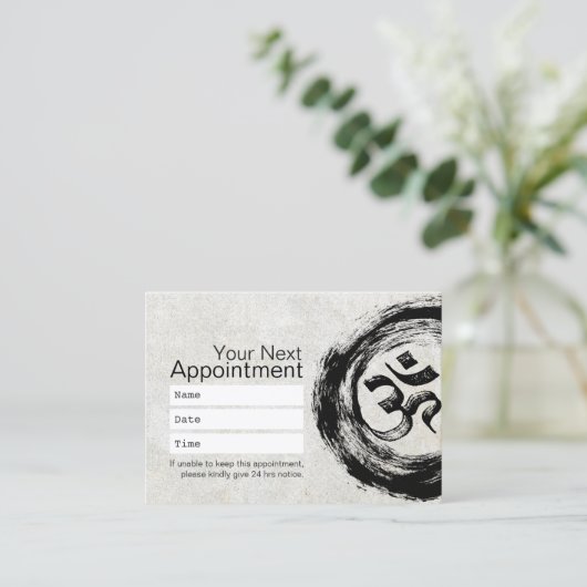 Yoga Meditation Instructor Appointment Om Symbool Afsprakenkaartje (Staand voorkant)