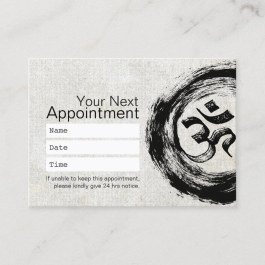 Yoga Meditation Instructor Appointment Om Symbool Afsprakenkaartje (Voorkant)