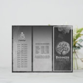 Yoga Meditation Instructor B&W Tree Logo Tri Fold (Staand voorkant)
