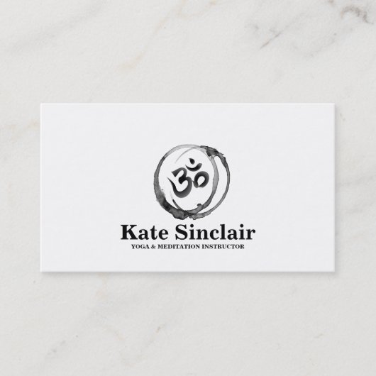 Yoga & Meditation Instructor Black en White Visitekaartje (Voorkant)