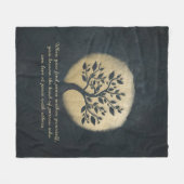 Yoga Meditation Instructor Black Gold Tree Quottes Fleece Deken (Voorkant (Horizontaal))