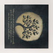 Yoga Meditation Instructor Black Gold Tree Quottes Legpuzzel (Horizontaal)