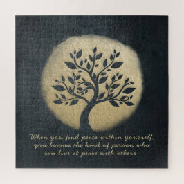 Yoga Meditation Instructor Black Gold Tree Quottes Legpuzzel