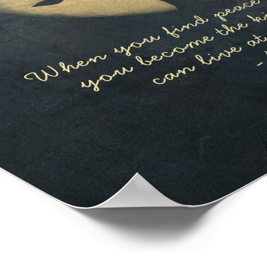 Yoga Meditation Instructor Black Gold Tree Quottes Poster (Hoek)