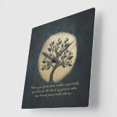 Yoga Meditation Instructor Black Gold Tree Quottes Vierkante Klok (Hoek)
