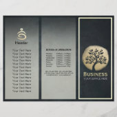 Yoga Meditation Instructor Black Gold Tree TriFold (Voorkant)