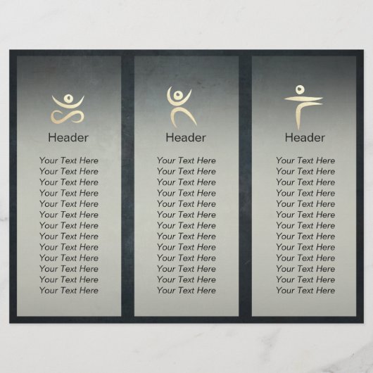 Yoga Meditation Instructor Black Gold Tree TriFold (Achterkant)