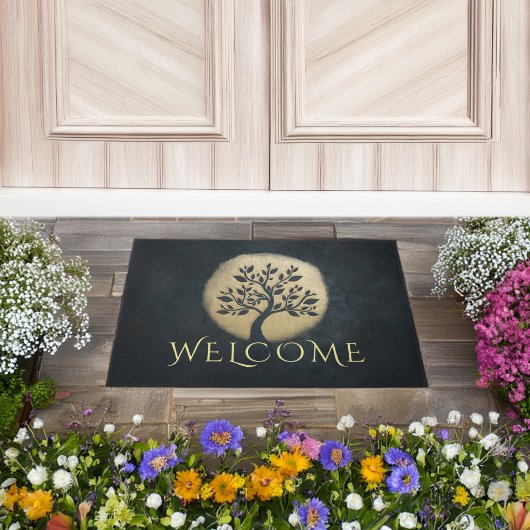 Yoga Meditation Instructor Black Gold Tree Welkom Deurmat