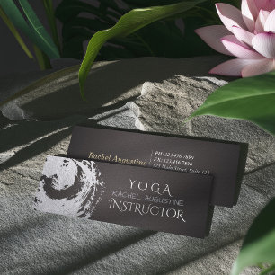 Yoga Meditation Instructor Black Silver ZEN Symboo Mini Visitekaartje