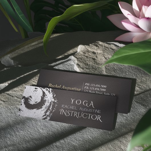 Yoga Meditation Instructor Black Silver ZEN Symboo Mini Visitekaartje