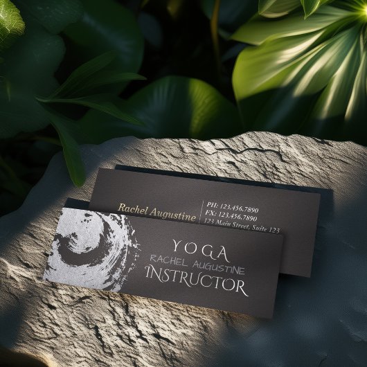 Yoga Meditation Instructor Black Silver ZEN Symboo Mini Visitekaartje