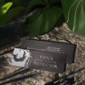 Yoga Meditation Instructor Black Silver ZEN Symboo Mini Visitekaartje