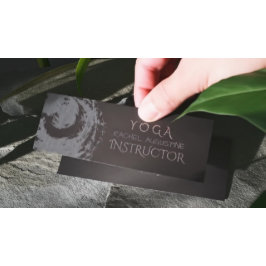 Yoga Meditation Instructor Black Silver ZEN Symboo Mini Visitekaartje