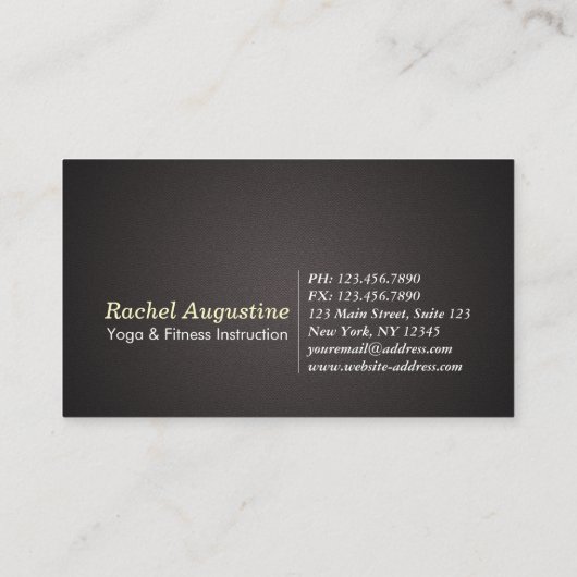 Yoga Meditation Instructor Black Silver ZEN Symboo Visitekaartje (Achterkant)