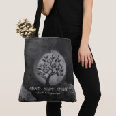 Yoga Meditation Instructor Black & White Tree Logo Tote Bag (Dichtbij)