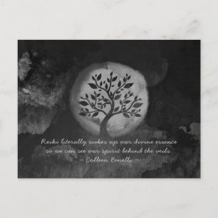 Yoga Meditation Instructor Black White Tree Quote Briefkaart