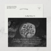 Yoga Meditation Instructor Black White Tree Quote Briefkaart (Voorkant / Achterkant)