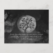 Yoga Meditation Instructor Black White Tree Quote Briefkaart (Voorkant)