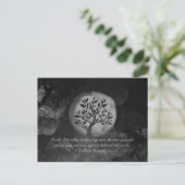 Yoga Meditation Instructor Black White Tree Quote Briefkaart (Staand voorkant)