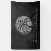 Yoga Meditation Instructor Black White Tree Quote Spandoek (Verticaal)