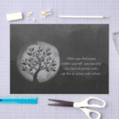 Yoga Meditation Instructor Black White Tree Quote Tissuepapier (Craft)