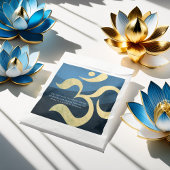 Yoga Meditation Instructor Blue and Gold OM-symboo Bedankzakje