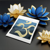 Yoga Meditation Instructor Blue and Gold OM-symboo Bedankzakje