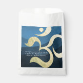 Yoga Meditation Instructor Blue and Gold OM-symboo Bedankzakje (Voorkant)