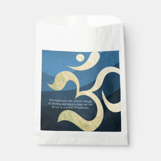 Yoga Meditation Instructor Blue and Gold OM-symboo Bedankzakje (Voorkant)