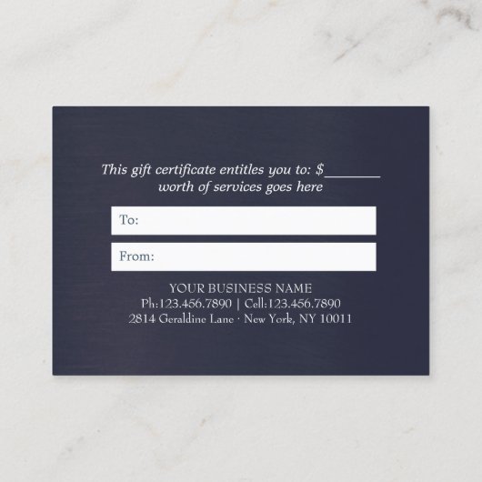 Yoga Meditation Instructor Blue and Gold OM-symboo Kortingskaartje (Achterkant)