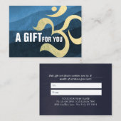 Yoga Meditation Instructor Blue and Gold OM-symboo Kortingskaartje (Voorkant / Achterkant)