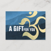 Yoga Meditation Instructor Blue and Gold OM-symboo Kortingskaartje (Voorkant)