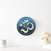 Yoga Meditation Instructor Blue and Gold OM-symboo Ronde Klok (Huis)