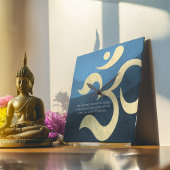 Yoga Meditation Instructor Blue and Gold OM-symboo Vierkante Klok