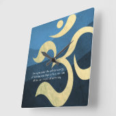 Yoga Meditation Instructor Blue and Gold OM-symboo Vierkante Klok (Hoek)