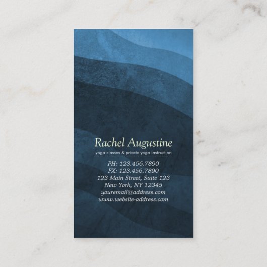 Yoga Meditation Instructor Blue and Gold OM-symboo Visitekaartje (Achterkant)