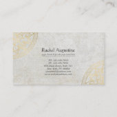Yoga Meditation Instructor Blue Gold Foil Mandala Visitekaartje (Achterkant)