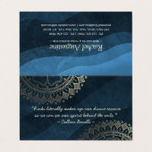 Yoga Meditation Instructor Blue Gold Mandala Price Visitekaartje (Buitenkant ongevouwen)