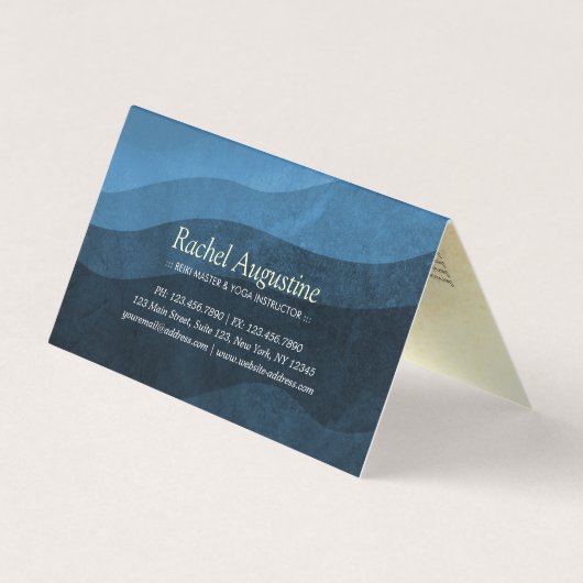 Yoga Meditation Instructor Blue Gold Mandala Price Visitekaartje (Achterkant)